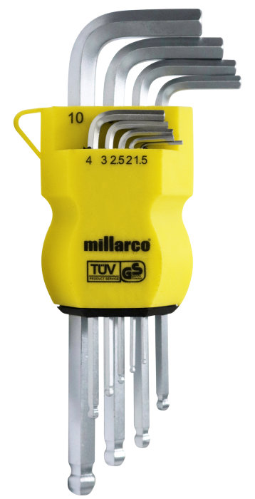 Unbrakonøkkelsett m/kulehode 9 deler